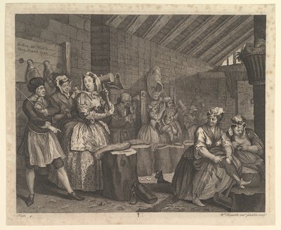A Harlots Progress, tavla 4, april 1732. av William Hogarth