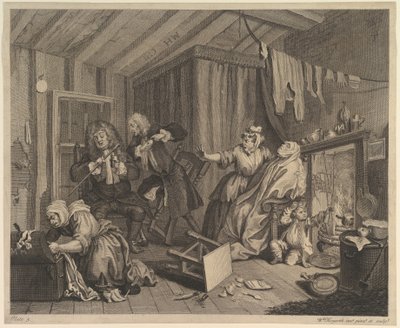 A Harlots Progress, tavla 5, före april 1732. av William Hogarth