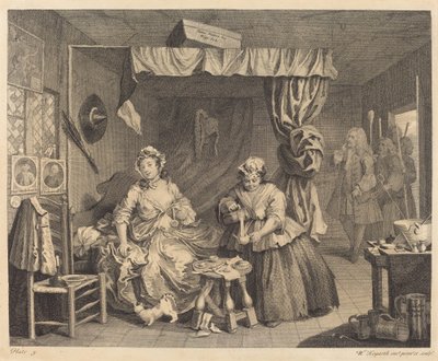 En skökas framsteg: pl.3 av William Hogarth