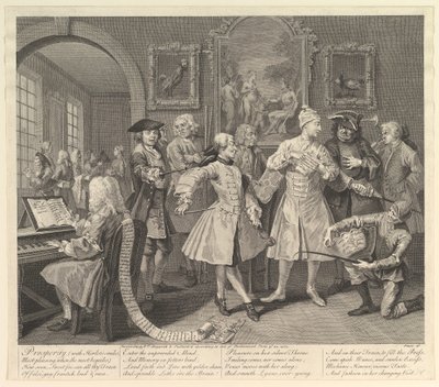 A Rakes Progress, tavla 2, 25 juni 1735. av William Hogarth