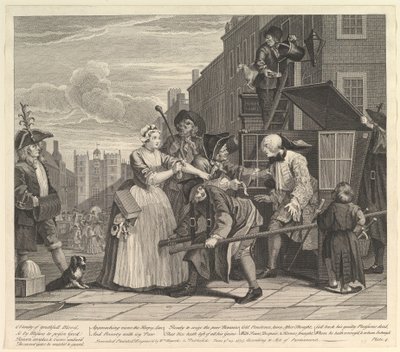 A Rakes Progress, tavla 4, 25 juni 1735. av William Hogarth