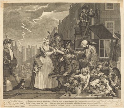 A Rakes framsteg: pl.4 av William Hogarth