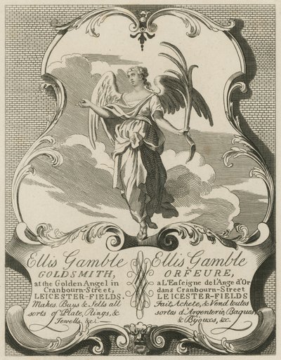 Annons för Ellis Gamble, Goldsmith av William Hogarth