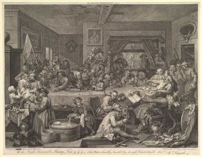 An Election Entertainment, Plate I: Four Prints of an Election, februari 1755. av William Hogarth