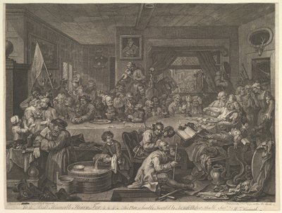 An Election Entertainment, Plate I: Four Prints of an Election, 24 februari 1755. av William Hogarth