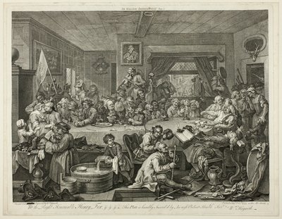 An Election Entertainment, skylt ett från Four Prints of an Election av William Hogarth