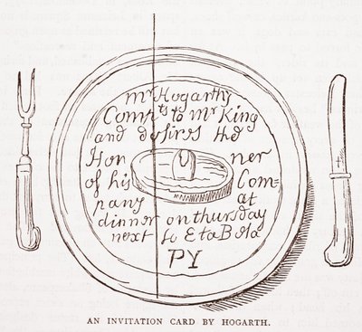 Ett inbjudningskort av Hogarth av William Hogarth