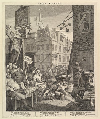 Beer Street, 4 februari 1751. av William Hogarth