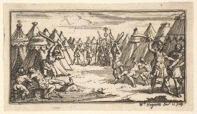 Breaking the Legs John Beaver, Roman Military Punishments, 1725, efter 1725. av William Hogarth
