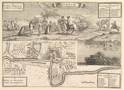 Karl XII vid Bender Aubry de La Mottrayes Reser genom Europa, Asien och in i..., 1723-24. av William Hogarth
