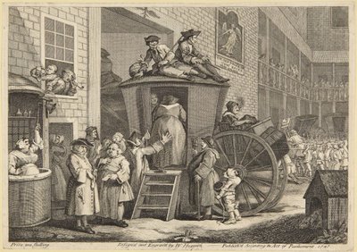 Gårdsplan vid ett värdshus på landet av William Hogarth
