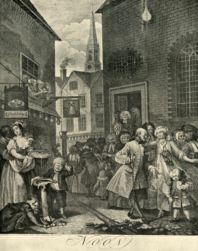 Covent Garden mitt på dagen, 1738, 1925. av William Hogarth