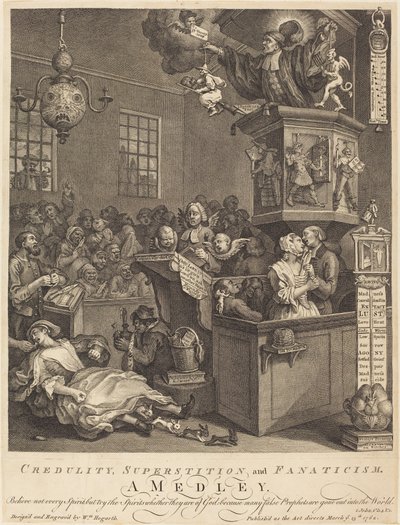 Godtrohet, vidskepelse och fanatism av William Hogarth