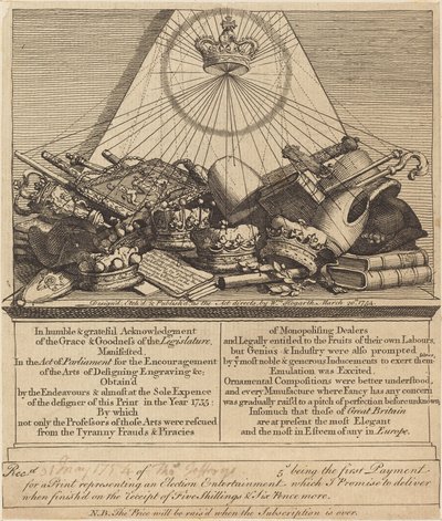 Kronor, mitrar, Maces, etc. av William Hogarth