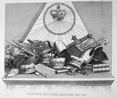 Kronor, mitrar, Maces, &c, &c, 1754 av William Hogarth
