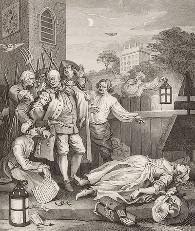 Grymhet i perfektion. Från: Grymhetens fyra stadier / Grymhetens fyra stadier. 1751 av William Hogarth