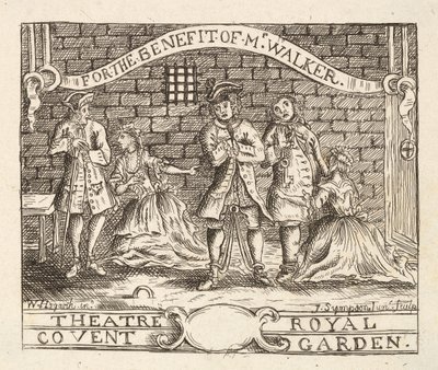 Till förmån för Mr Walker, Theatre Royal, Covent Garden, pub. 1822 av William Hogarth