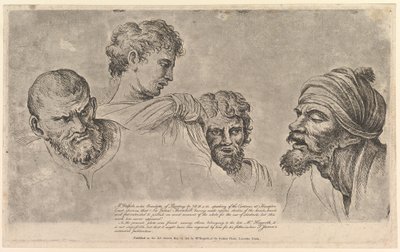 Fyra huvuden från Raphael Cartoons på Hampton Court, 14 maj 1781. av William Hogarth