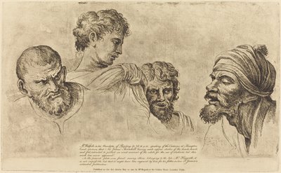 Fyra huvuden från Raphael Cartoons på Hampton Court av William Hogarth