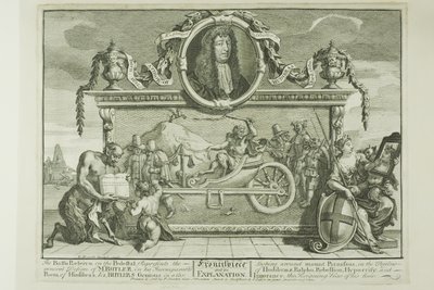 Frontispiece, plansch en från Hudibras av William Hogarth