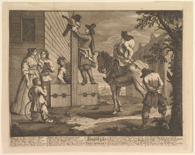 Hudibras Triumphant Tolv Large Illustrations for Samuel Butlers Hudibras, Plate 4, 1725-68. av William Hogarth