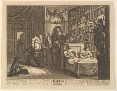 Hudibras och advokaten Tolv stora illustrationer för Samuel Butlers Hudibras, Plate..., 1725-68. av William Hogarth