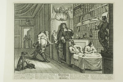 Hudibras och Advokaten, platta tolv från Hudibras av William Hogarth