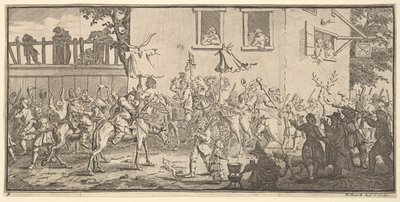 Hudibras and the Skimmington Sjutton små illustrationer för Samuel Butlers Hudibras..., 1721-26. av William Hogarth