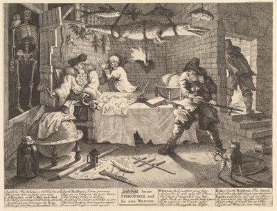 Hudibras slår Sidrophel och hans man Whacum Twelve Large Illustrations for Sa..., februari 1725-26. av William Hogarth