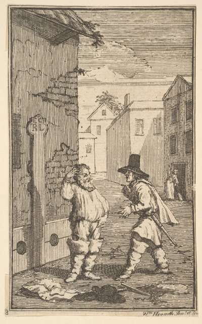 Hudibras och Ralpho disputerar om sjutton små illustrationer för Samuel Butlers Hudibras..., 1721-26. av William Hogarth