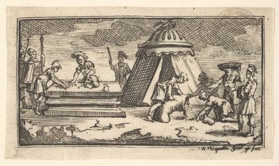 Utgav Korn istället för vete [första versionen] John Beaver, Roman Military Punishme..., efter 1725. av William Hogarth