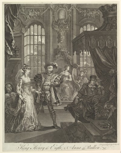 Kung Henrik den åttonde och Anna Bullen, ca. 1728. av William Hogarth