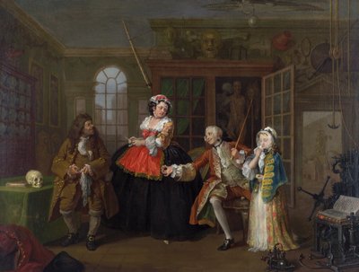 Marriage a la Mode: III - The Inspection, c.1743 (olja på duk) av William Hogarth
