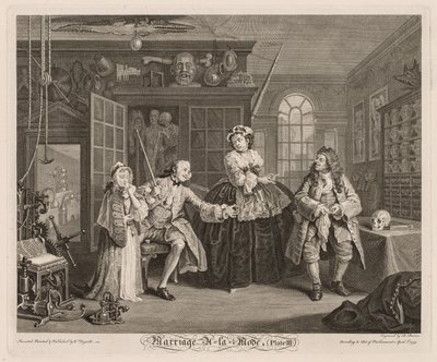 Marriage à la Mode: Scenen med kvacken av William Hogarth