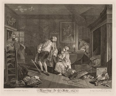 Marriage à la Mode: The Death of the Earl av William Hogarth