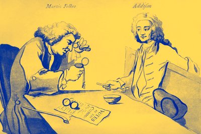 Martin Folkes och Addison i Buttons kaffestuga av William Hogarth