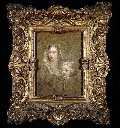 Mary Edwards Hamilton och hennes son, Gerard Anne (olja på duk) av William Hogarth