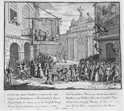 Maskerader och operor, Burlington Gate, 1724 av William Hogarth