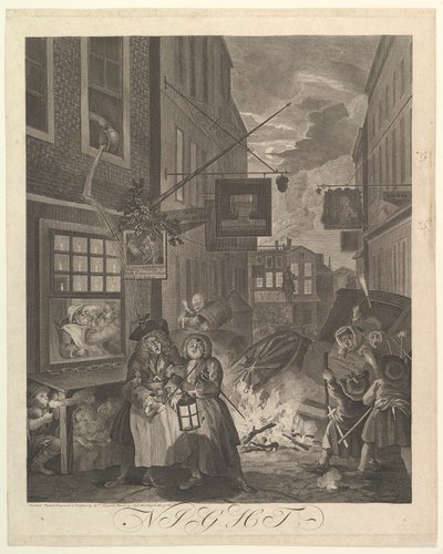 Natt de fyra gångerna på dygnet, 25 mars 1738. av William Hogarth