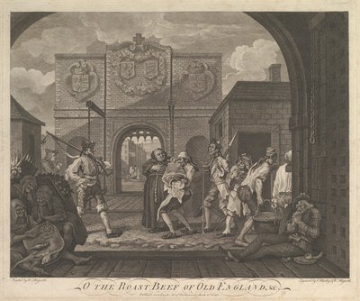 O rostbiff från Old England-The Gate of Caiais, 6 mars 1749. av William Hogarth