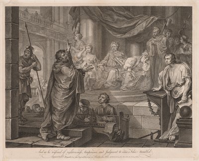 Paul före Félix (stor tallrik) av William Hogarth