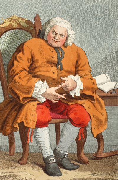 Porträtt av Simon Fraser, Lord Lovat, 25 augusti 1746, illustration från "Hogarth Restored: The Whole Works of the hyllade William Hogarth, re-graved by Thomas Cook", pub. 1812 (handfärgad gravyr) av William Hogarth