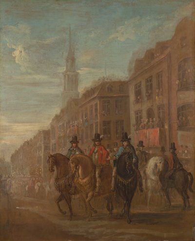 Restaureringsprocession av Charles II vid Cheapside av William Hogarth