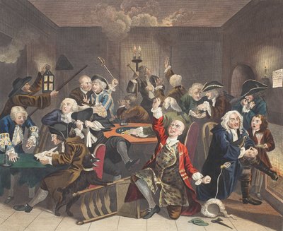 Scen i ett spelhus, tallrik VI från "A Rake