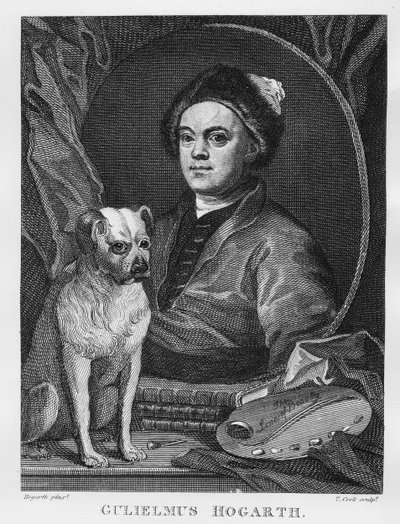 Självporträtt, graverat av T. Cook, 1809 av William Hogarth