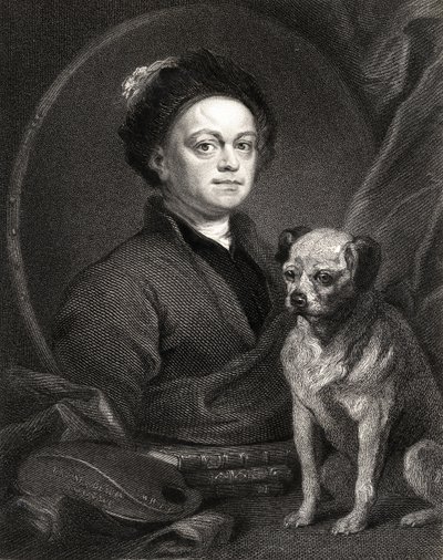 Self Portrait, från Gallery of Portraits, publicerad 1833 av William Hogarth