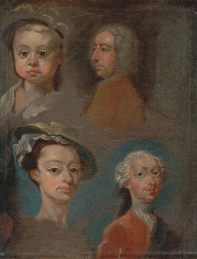 Studies of Heads, ca. 1733. av William Hogarth