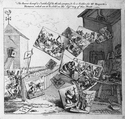 Slaget vid bilderna, 1745 av William Hogarth