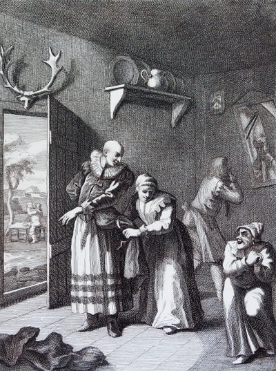 Curaten och barberaren förklär sig för att transportera hem Don Quijote. av William Hogarth av William Hogarth