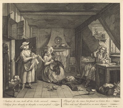 Den nödställda poeten av William Hogarth